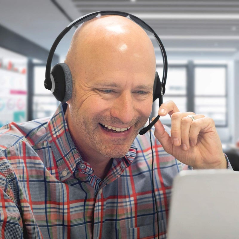 Koss CS300-USB Double-Sided On-Ear Communication Headset, Noise Cancelling Electret Microphone, Flexible Microphone Arm, Wired with USB Plug, Black - Image 4